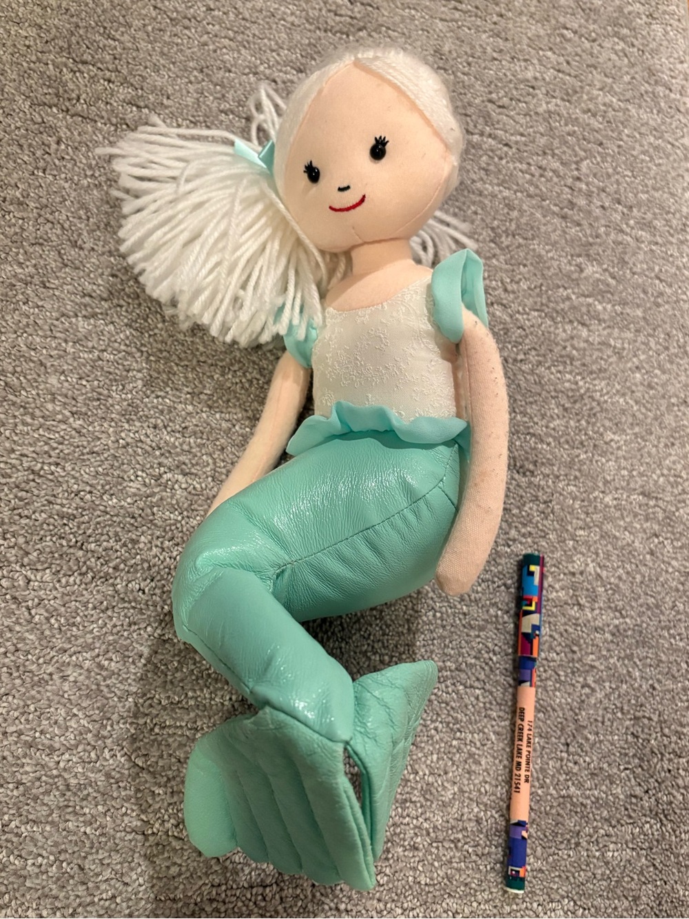 Mint Green Mermaid Doll Plush for Kids